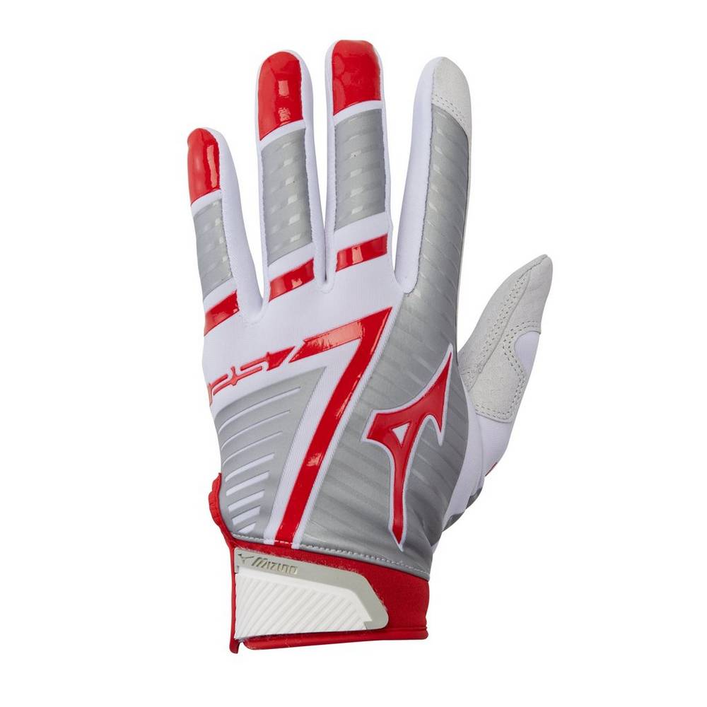 Guanti Mizuno F-257 Softball Batting Donna - Bianche/Rosse - 07391-JNUG